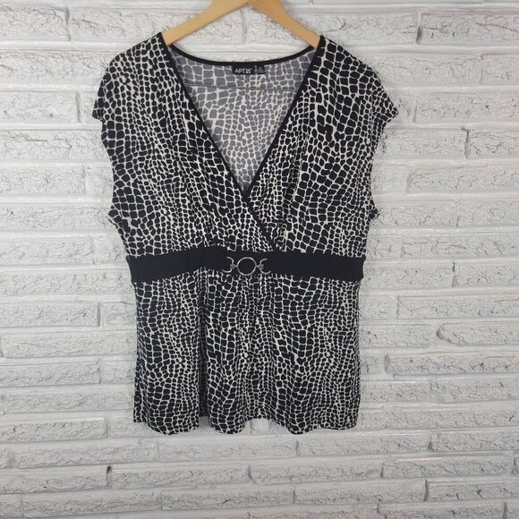 Apt. 9 Tops - Apt 9 Womens Top Extra Large Sleeveless Black Animal Print Comfy ANI10E